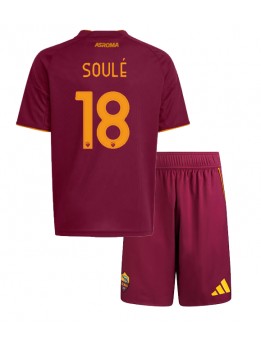 Billige AS Roma Matias Soule #18 Hjemmedraktsett Barn 2025-26 Kortermet (+ Korte bukser)